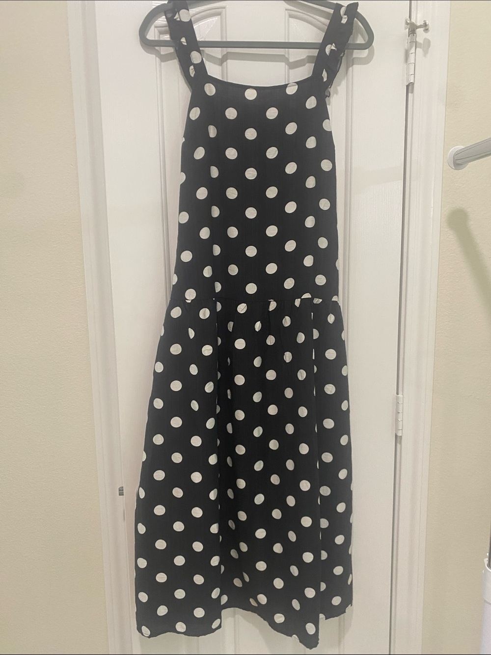 Mlle Gabrielle Black with White Polka Dot Sundress Size M NWT